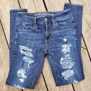 American Eagle Eagle distress super strech jegging